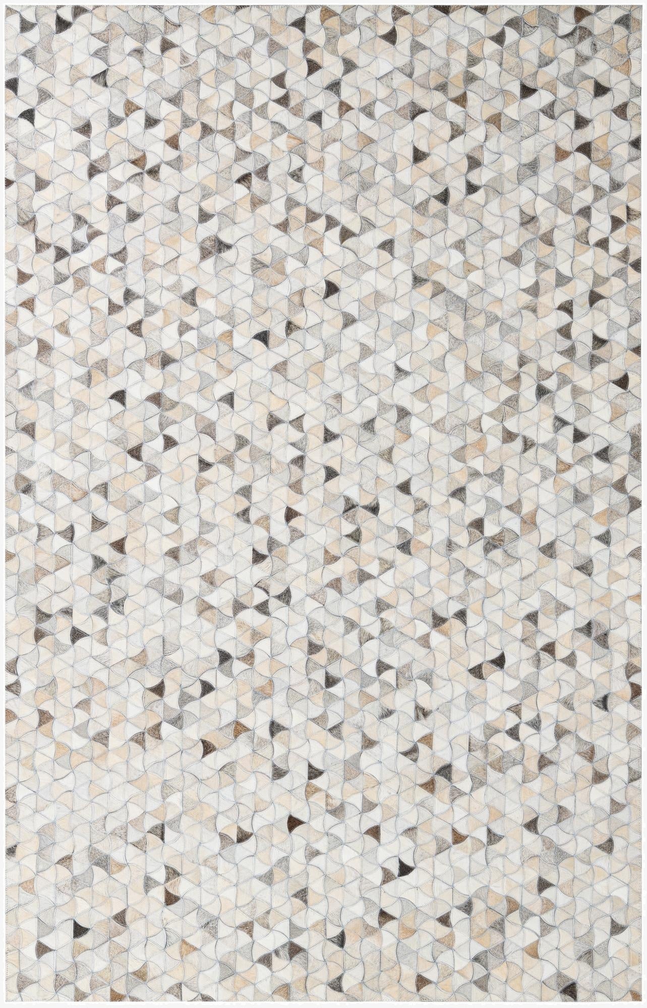 5' 1 x 7' 10 Cowhide Leather Rug