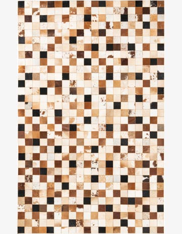 5' 1 x 8' 1 Cowhide Leather Rug