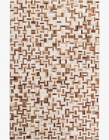 5' 1 x 7' 10 Cowhide Leather Rug