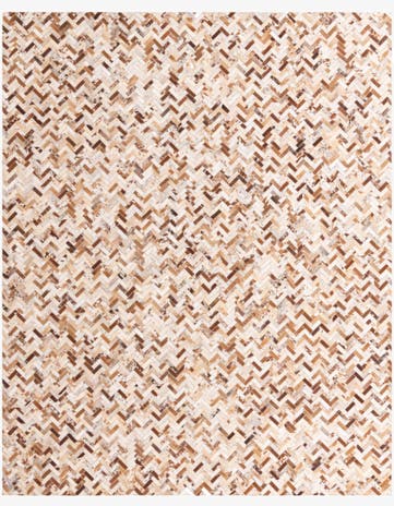 8' 2 x 10' 2 Cowhide Leather Rug