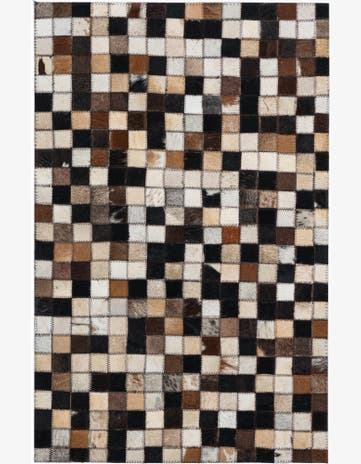 2' x 3' 1 Cowhide Leather Rug