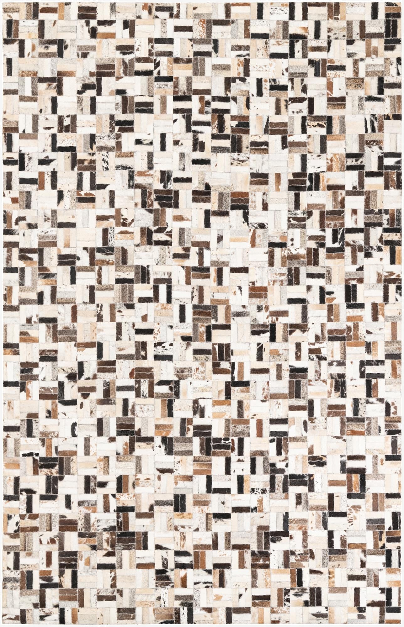5' 3 x 8' 1 Cowhide Leather Rug