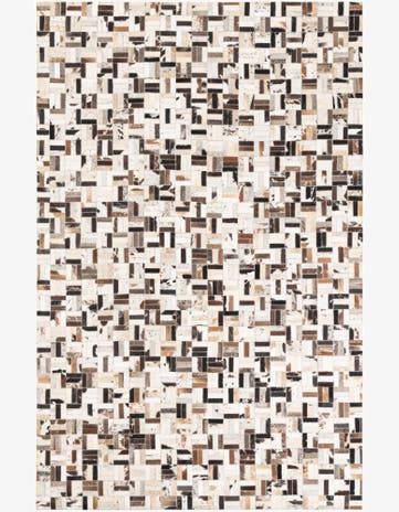 5' 3 x 8' 1 Cowhide Leather Rug