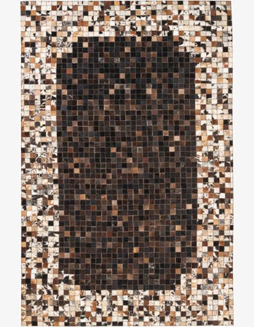 5' 2 x 8' Cowhide Leather Rug