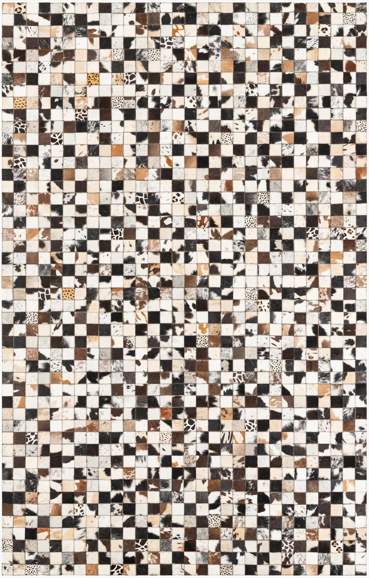 5' 1 x 8' 1 Cowhide Leather Rug