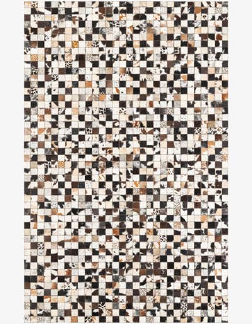 5' 1 x 8' 1 Cowhide Leather Rug
