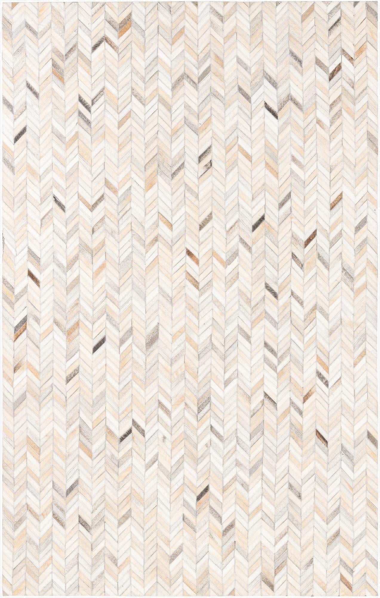 5' x 7' 8 Cowhide Leather Rug