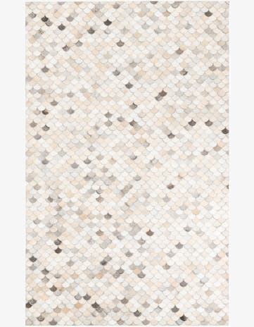 5' x 8' 2 Cowhide Leather Rug