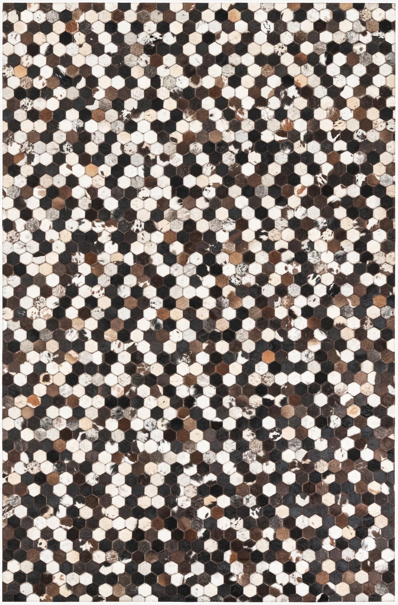 5' 1 x 7' 10 Cowhide Leather Rug