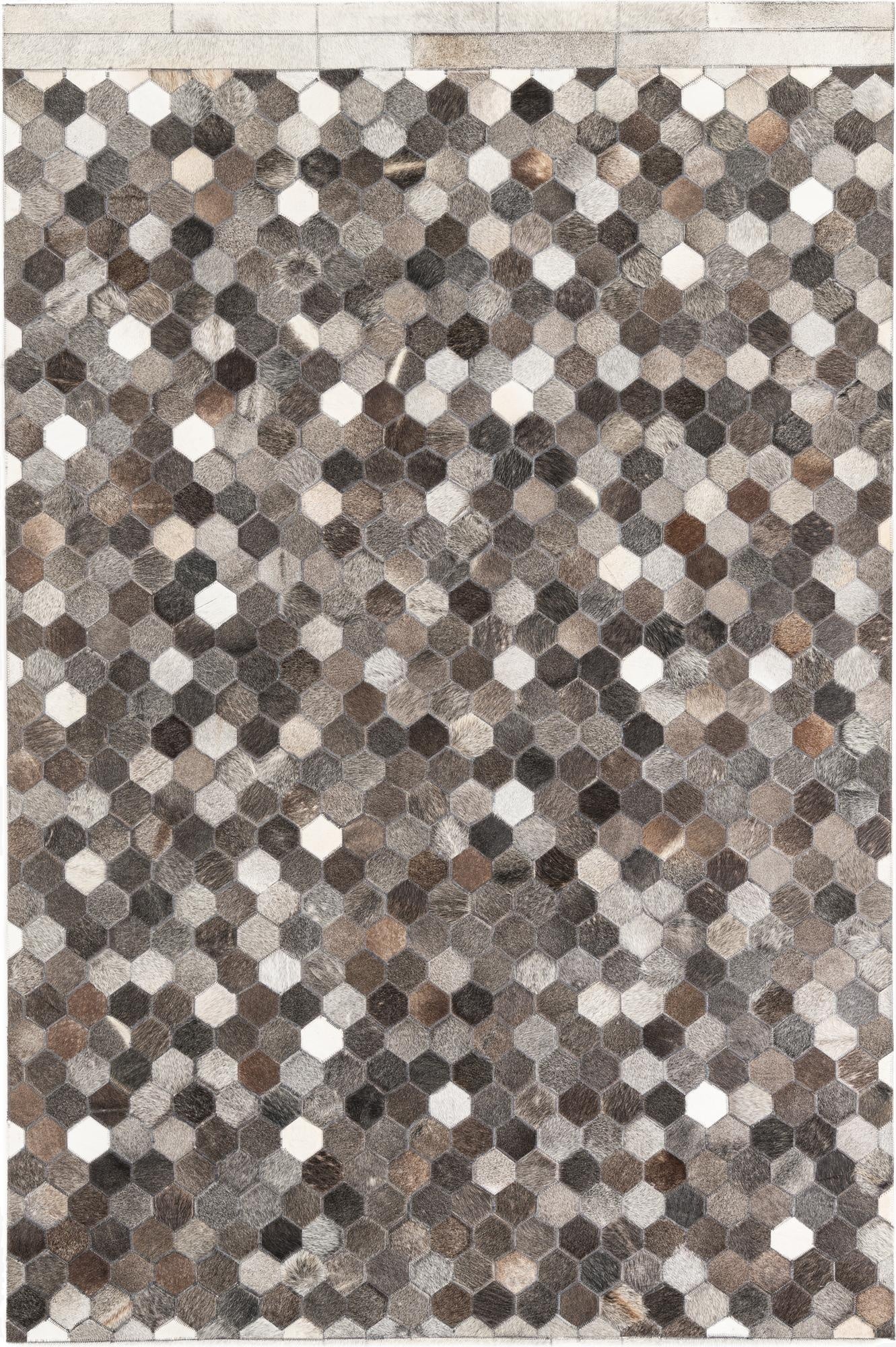 5' 1 x 8' 1 Cowhide Leather Rug