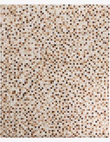 7' 10 x 9' 7 Cowhide Leather Rug