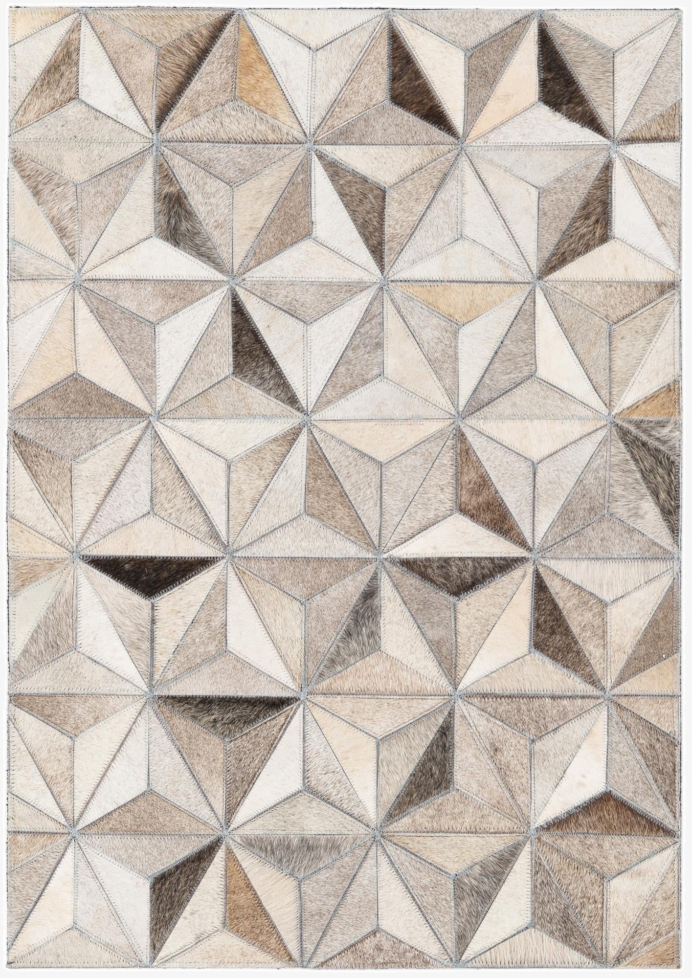 2' 1 x 3' Cowhide Leather Rug