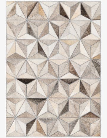 2' 1 x 3' Cowhide Leather Rug