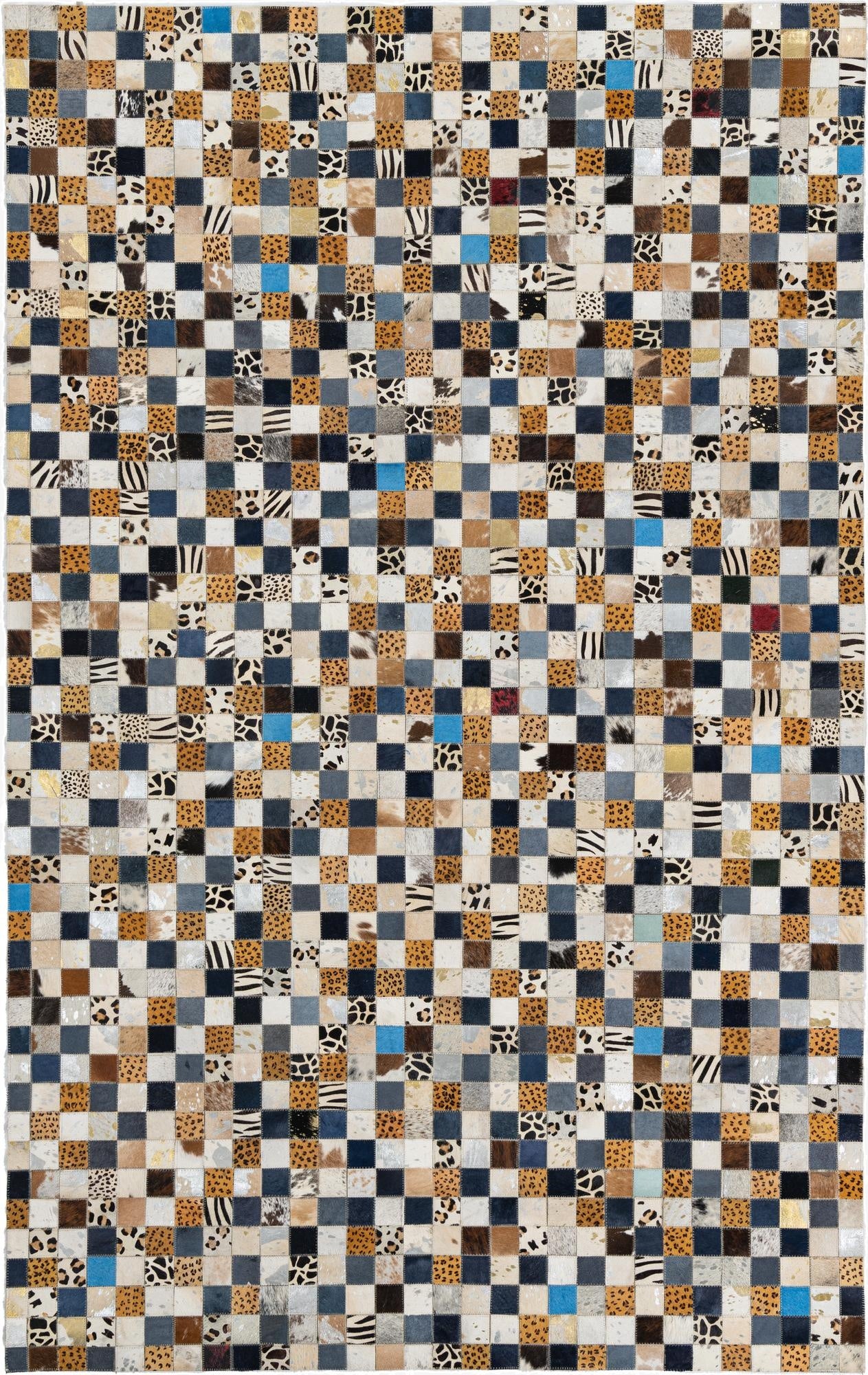 5' x 8' Cowhide Leather Rug