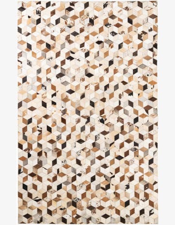 5' x 7' 10 Cowhide Leather Rug