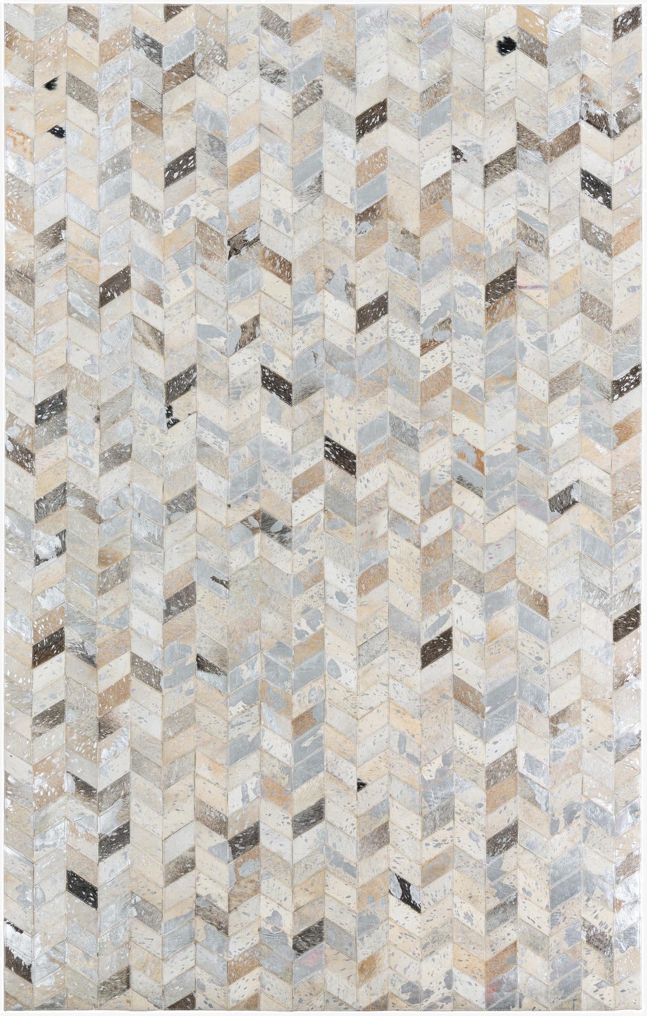 5' 1 x 8' Cowhide Leather Rug