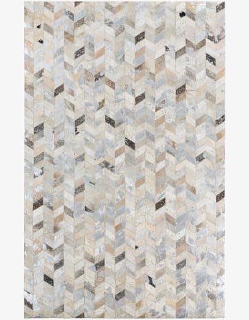 5' 1 x 8' Cowhide Leather Rug