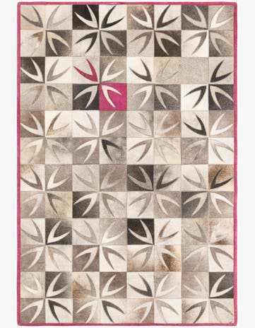 4' x 5' 10 Cowhide Leather Rug