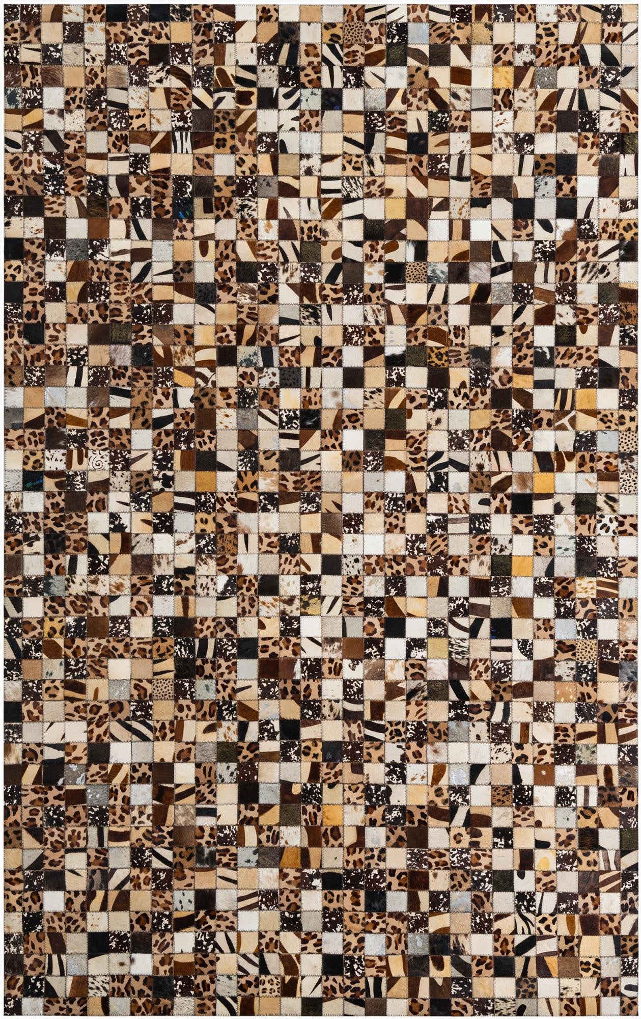 5' 1 x 8' 1 Cowhide Leather Rug