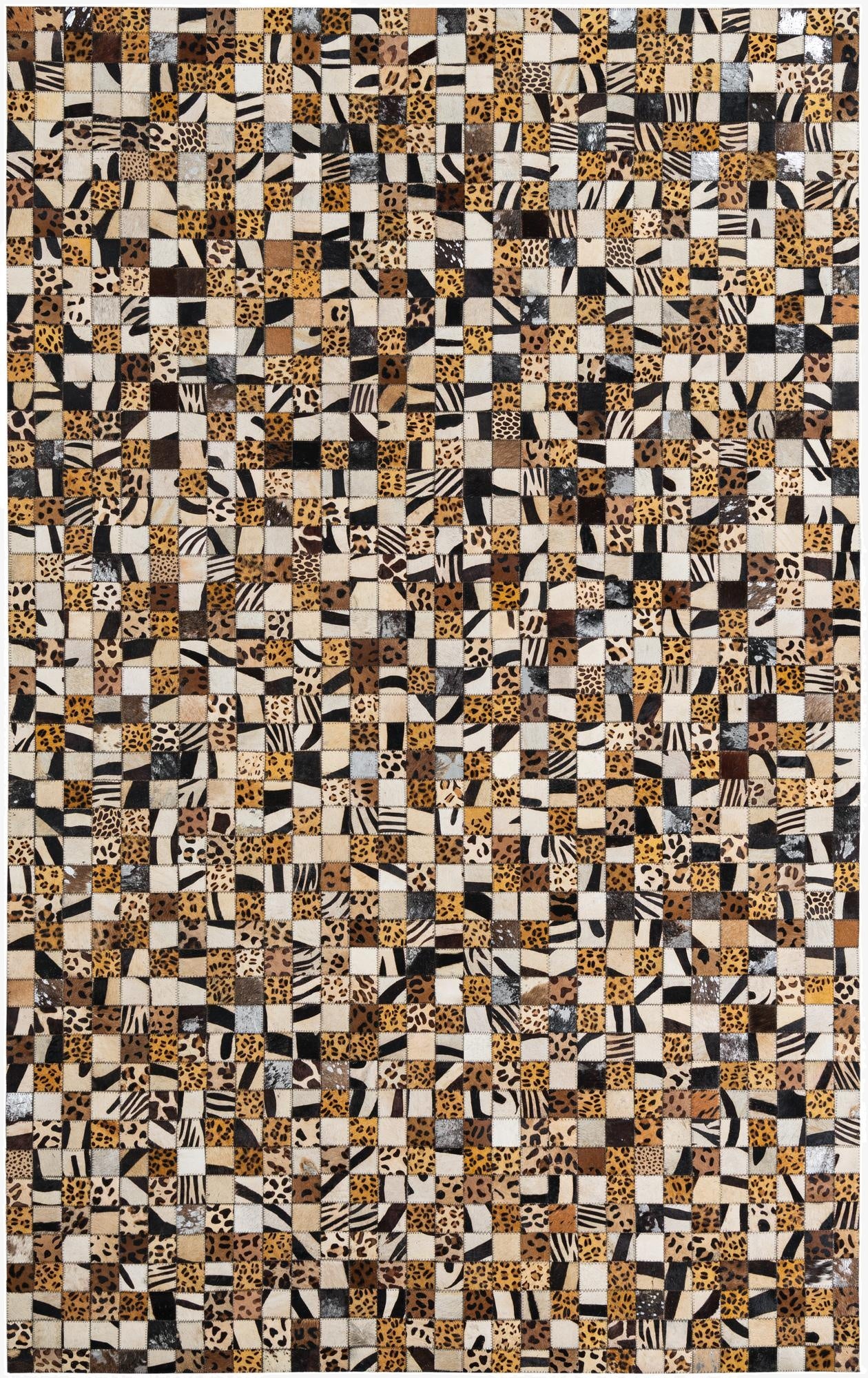 5' 1 x 8' 1 Cowhide Leather Rug