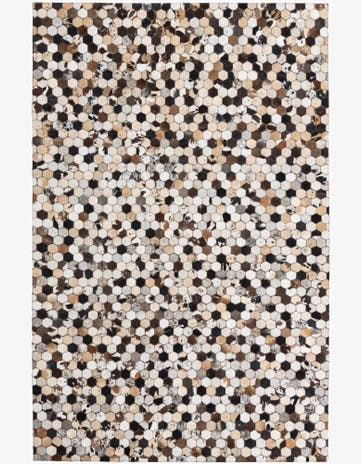5' 1 x 8' Cowhide Leather Rug