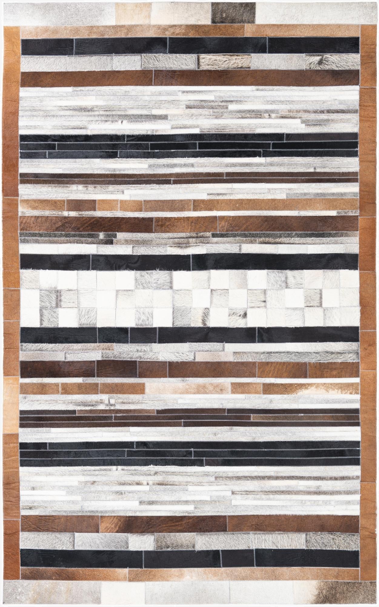 5' x 8' Cowhide Leather Rug