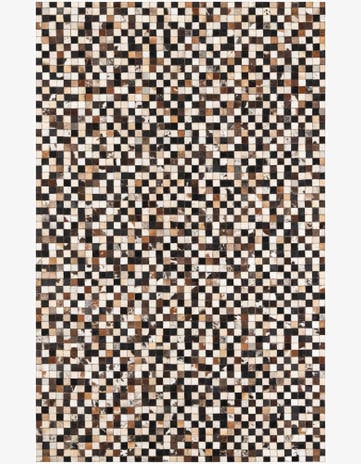 5' 1 x 8' 2 Cowhide Leather Rug