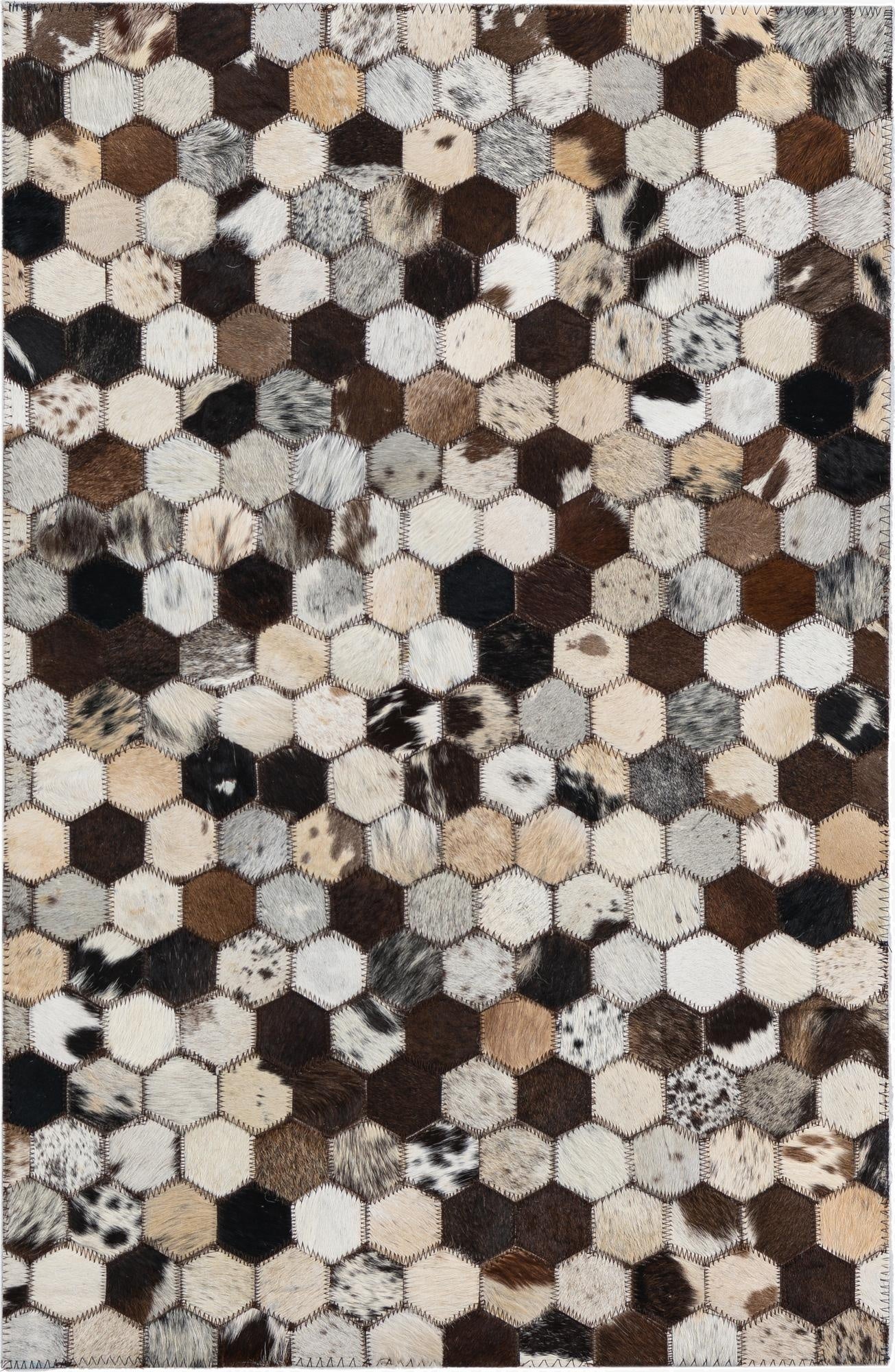 2' x 3' 1 Cowhide Leather Rug
