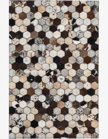 2' x 3' 1 Cowhide Leather Rug