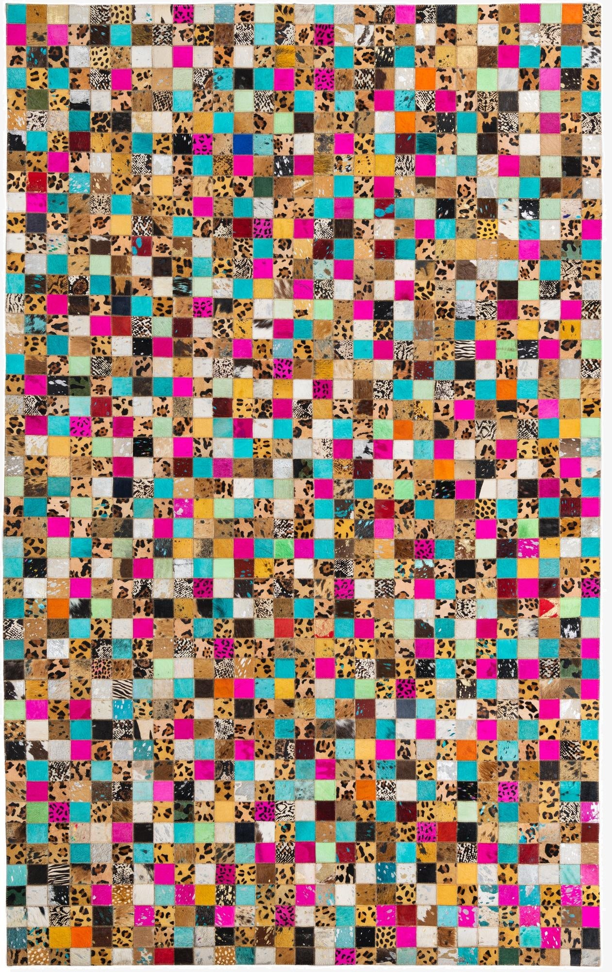 5' x 8' Cowhide Leather Rug