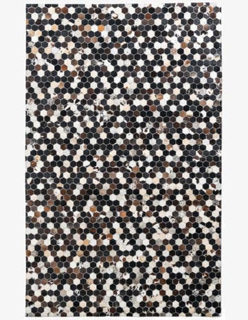 5' 1 x 8' Cowhide Leather Rug