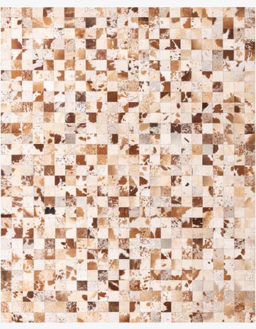8' 1 x 10' Cowhide Leather Rug