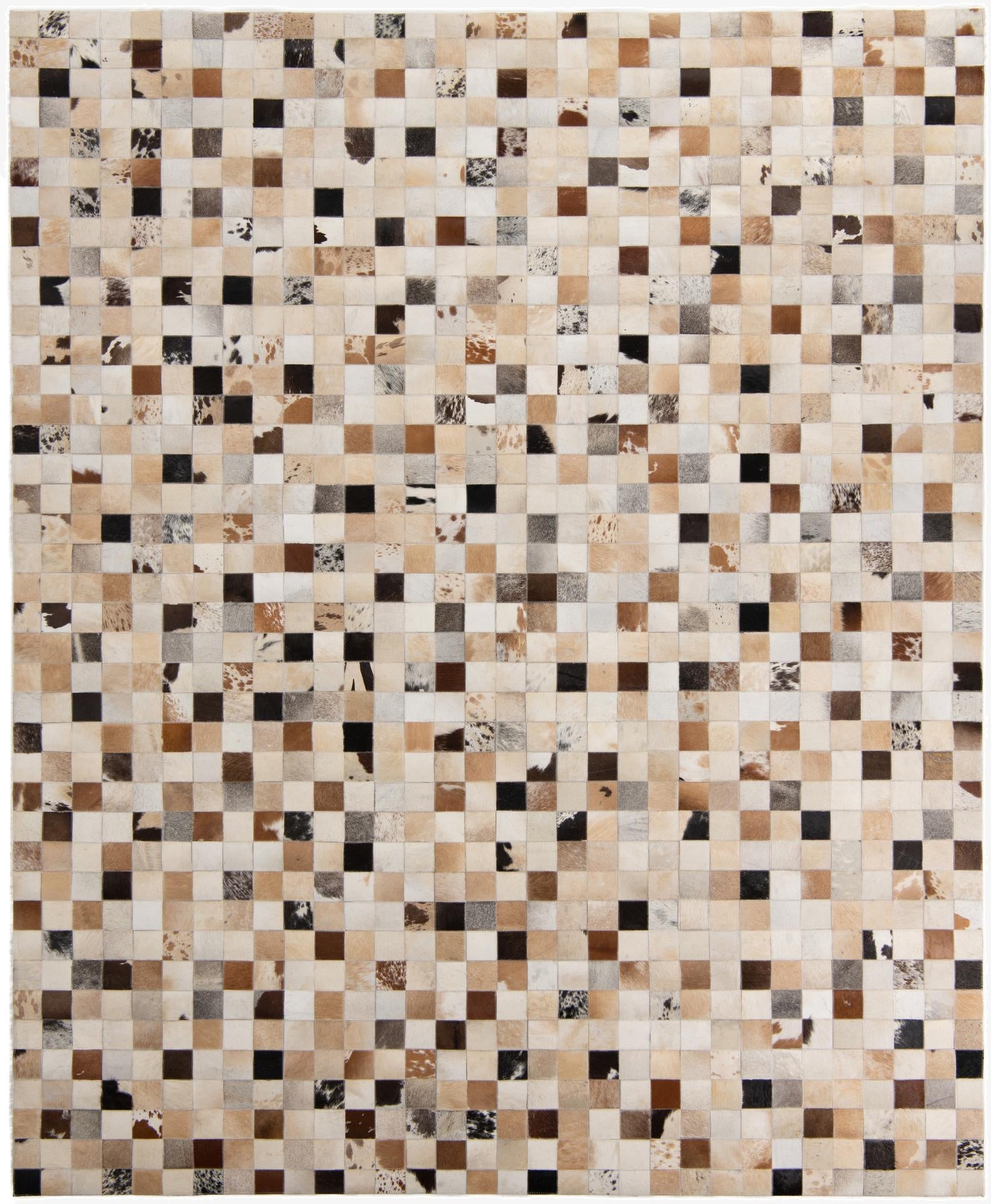 8' 1 x 10' Cowhide Leather Rug