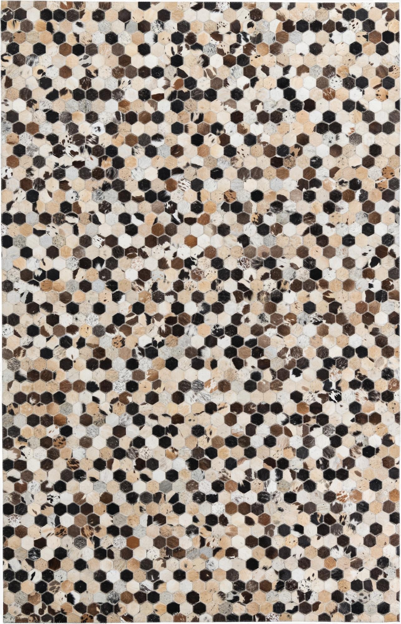 5' 2 x 8' Cowhide Leather Rug