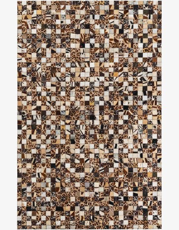 5' 1 x 8' 1 Cowhide Leather Rug