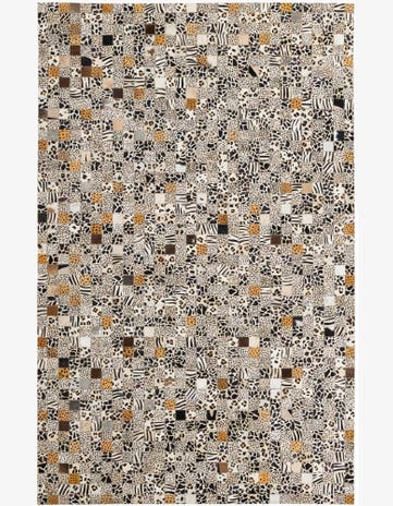 5' 1 x 8' 1 Cowhide Leather Rug