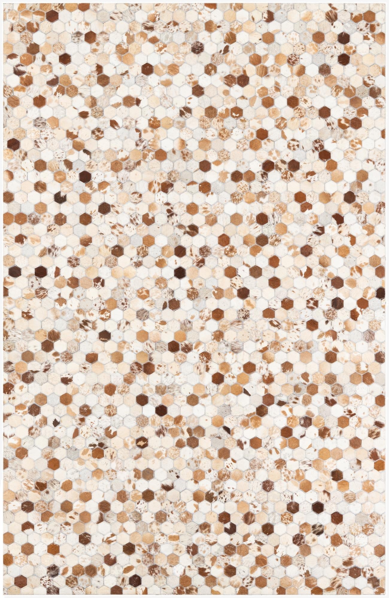 5' 1 x 8' Cowhide Leather Rug