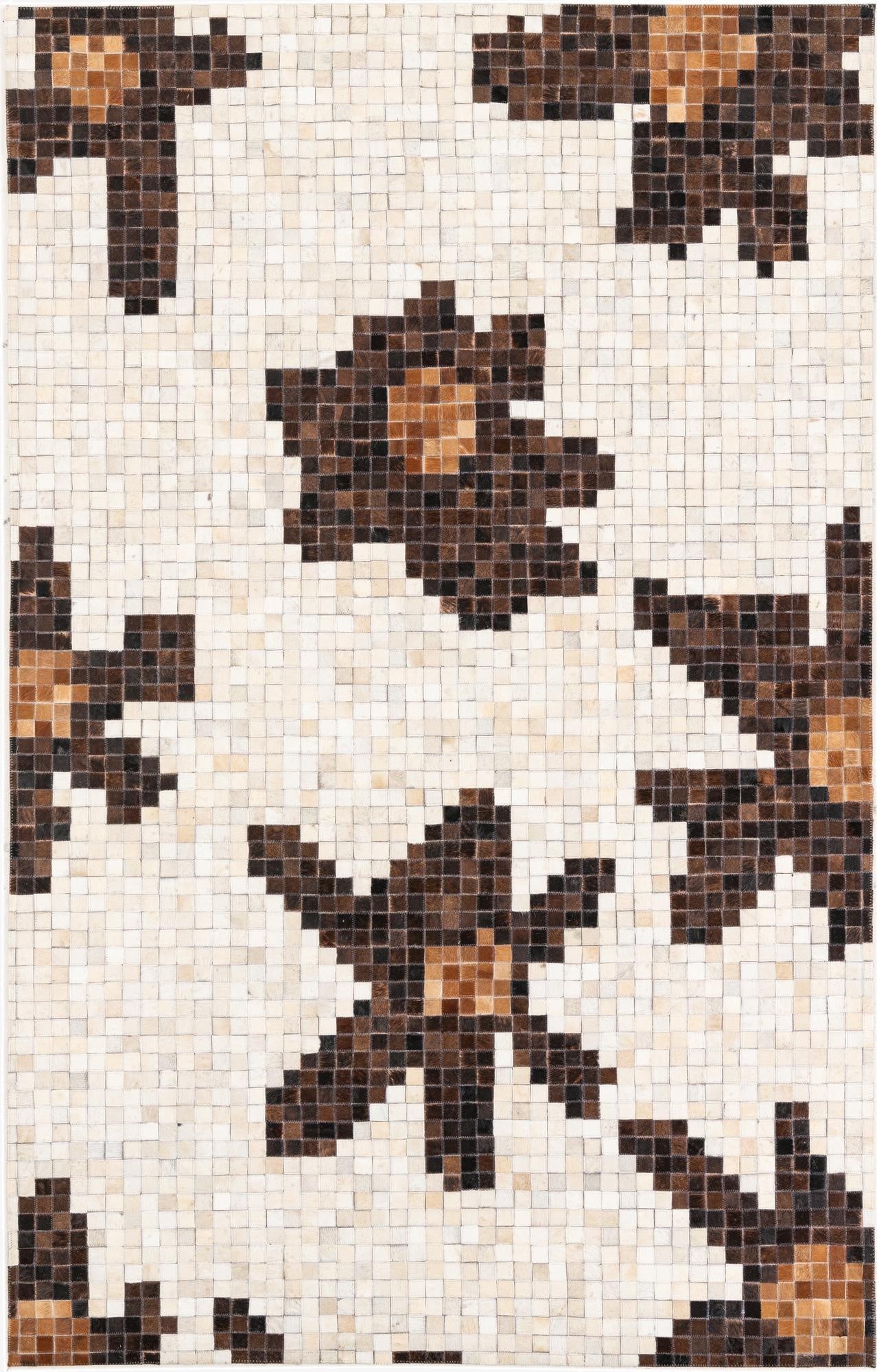 5' 3 x 8' 3 Cowhide Leather Rug