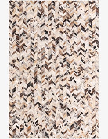 5' 1 x 7' 10 Cowhide Leather Rug