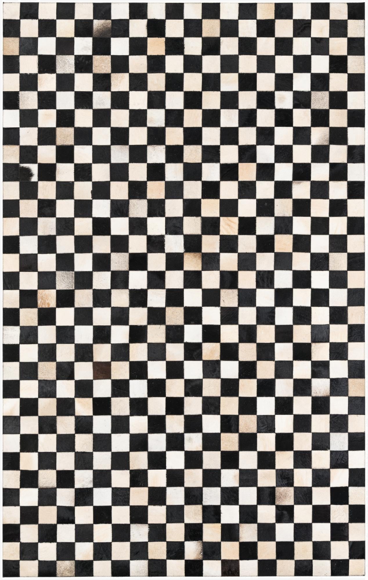 5' 1 x 8' Cowhide Leather Rug