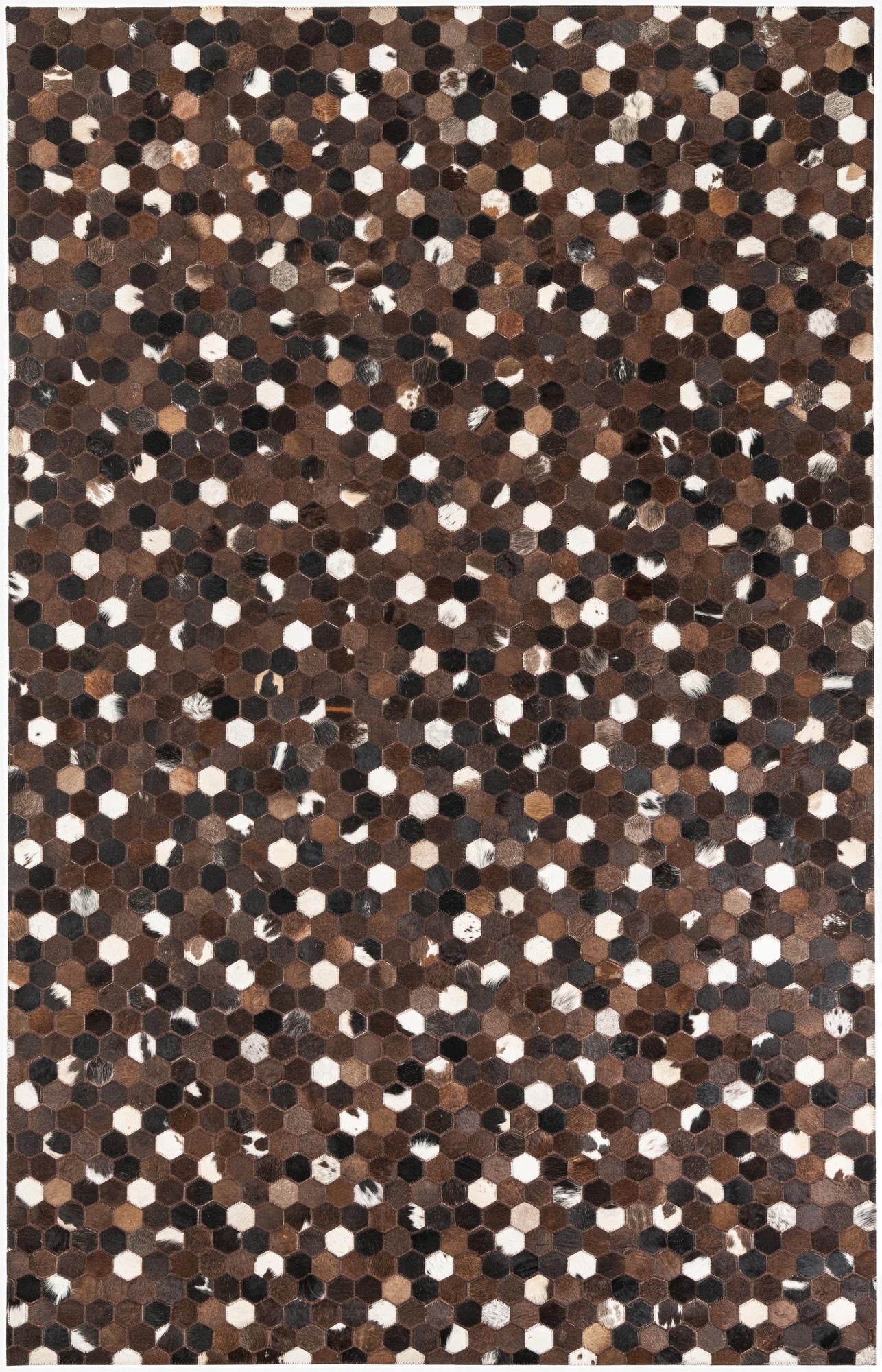 5' 2 x 8' 1 Cowhide Leather Rug