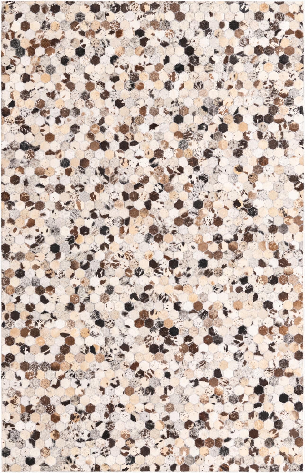 5' 1 x 7' 10 Cowhide Leather Rug