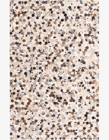 5' 1 x 7' 10 Cowhide Leather Rug