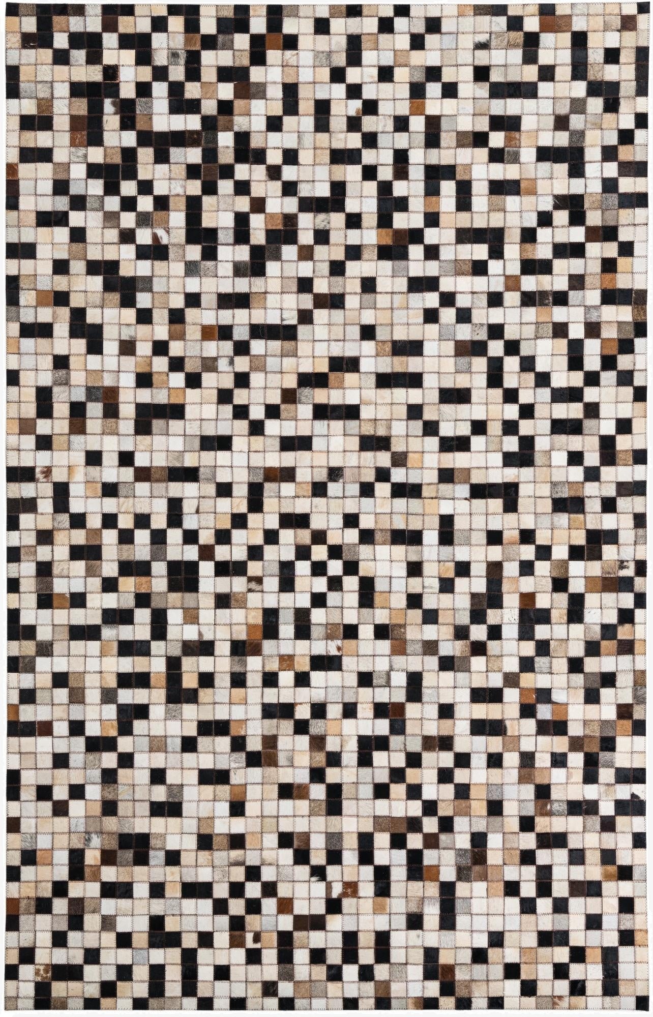 5' 1 x 7' 10 Cowhide Leather Rug
