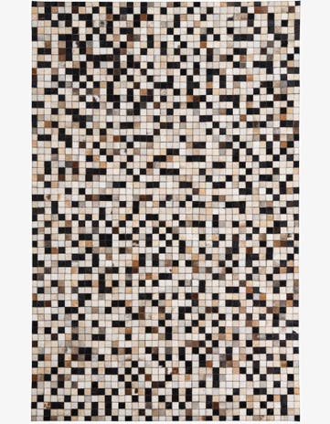 5' 1 x 7' 10 Cowhide Leather Rug