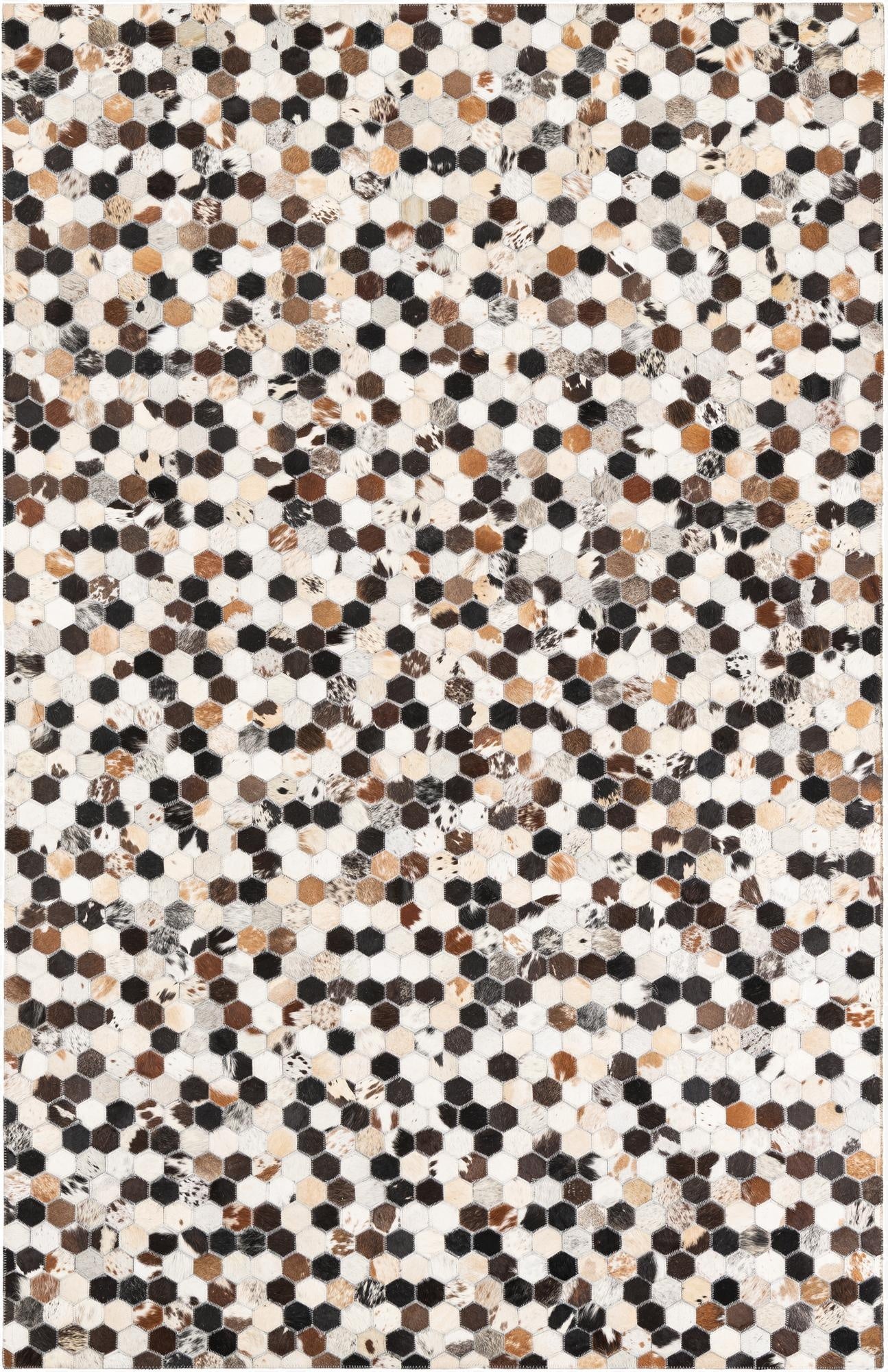 5' x 7' 9 Cowhide Leather Rug