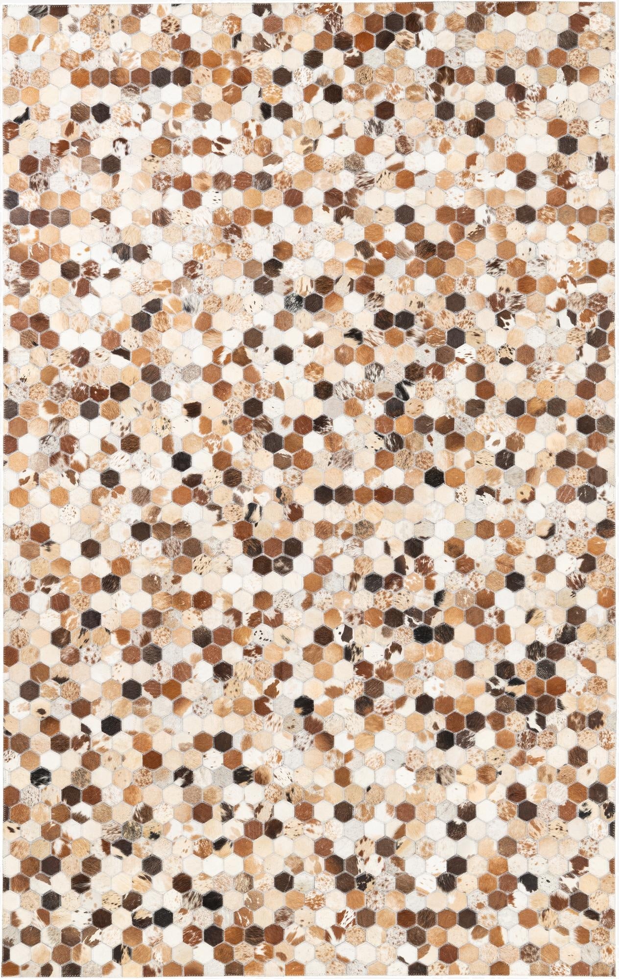 5' 1 x 8' Cowhide Leather Rug