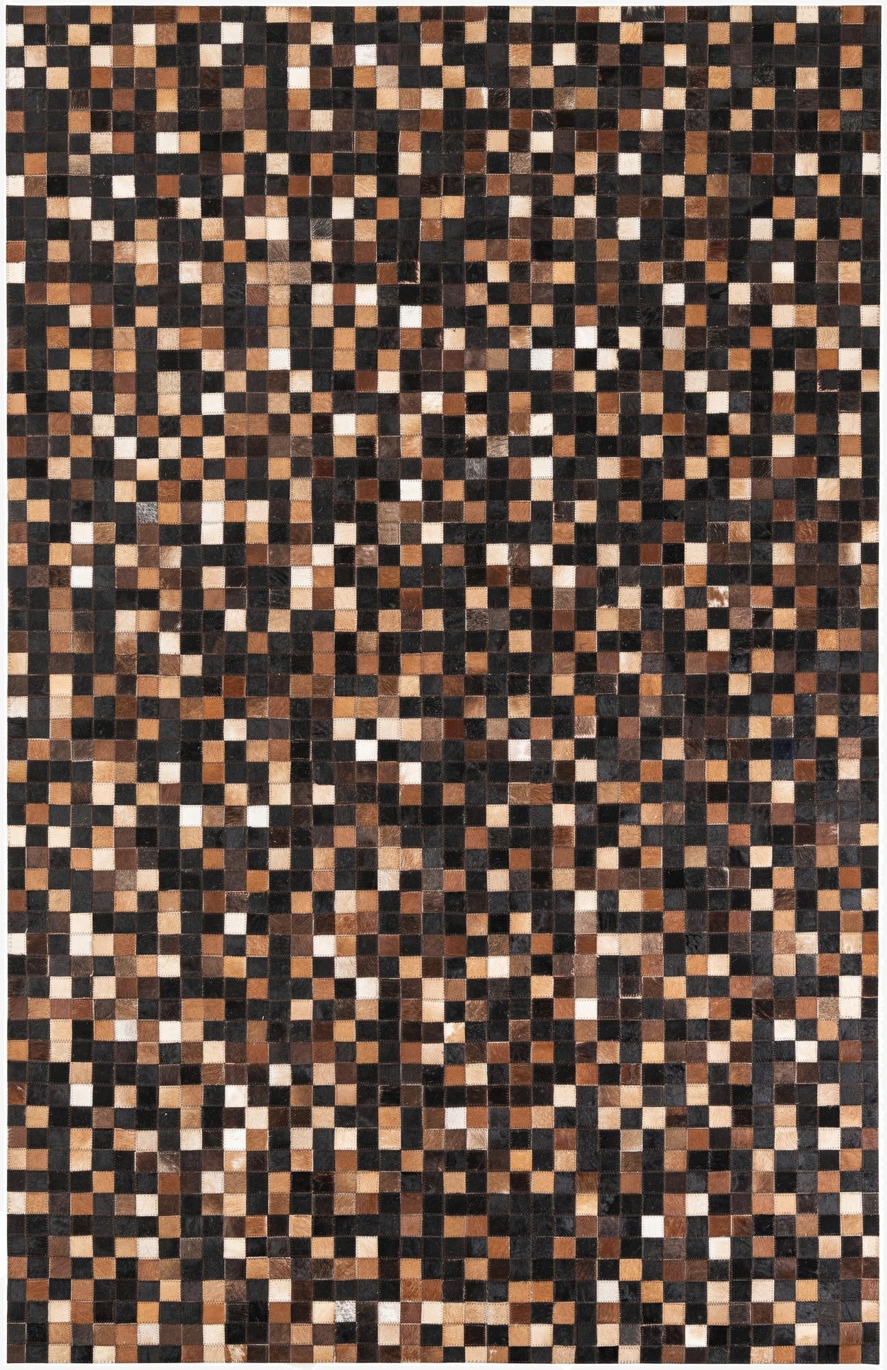 5' 1 x 7' 10 Cowhide Leather Rug