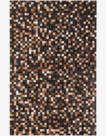 5' 1 x 7' 10 Cowhide Leather Rug