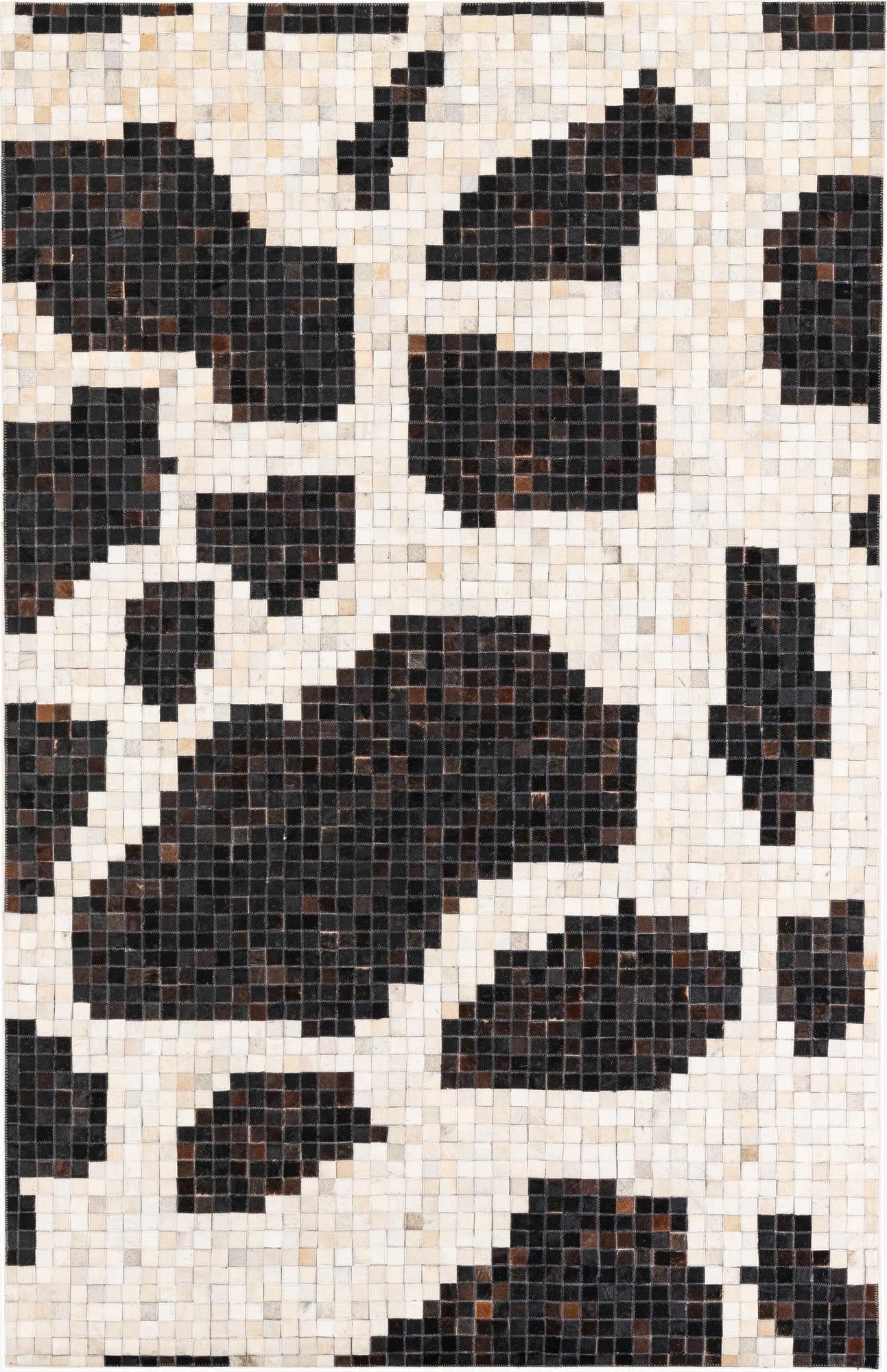 5' 2 x 8' Cowhide Leather Rug